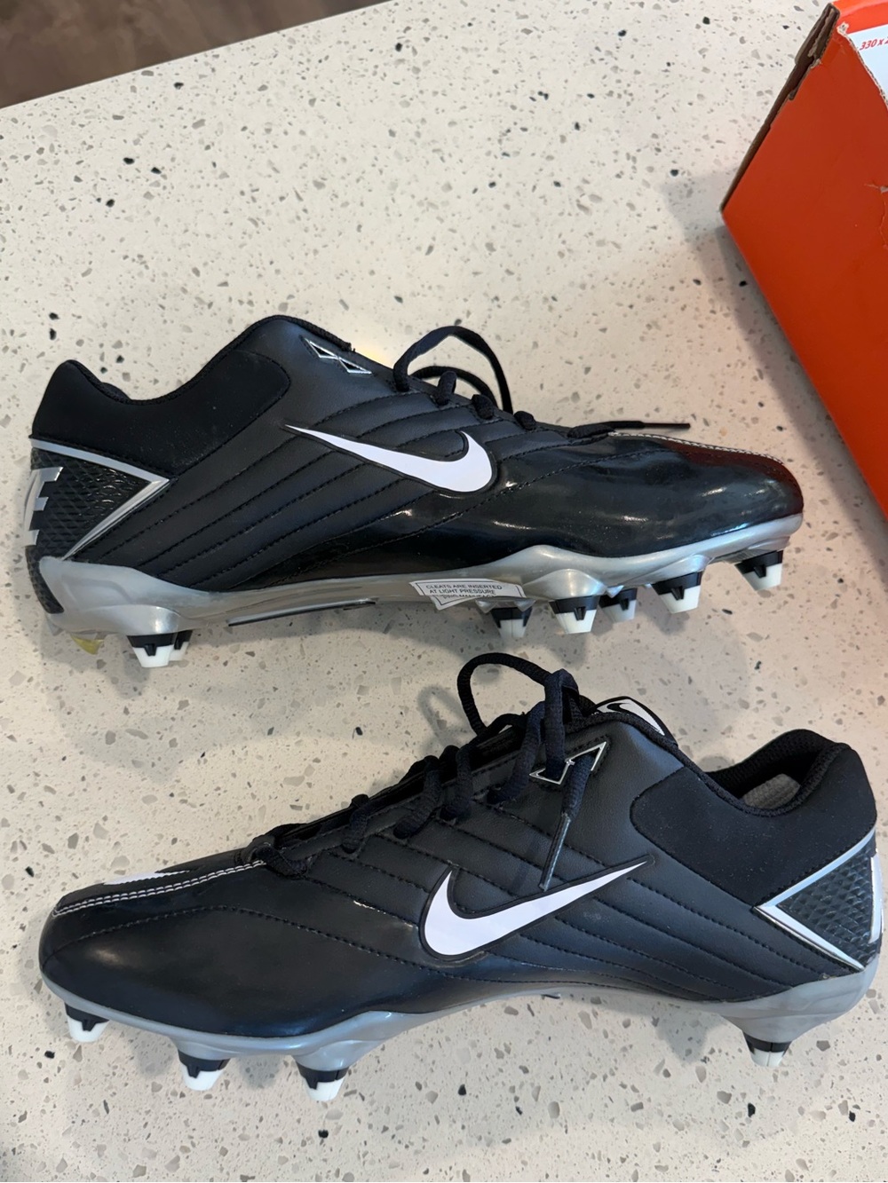 Nike Super Speed Low Football Cleats Black White Detachable Vintage